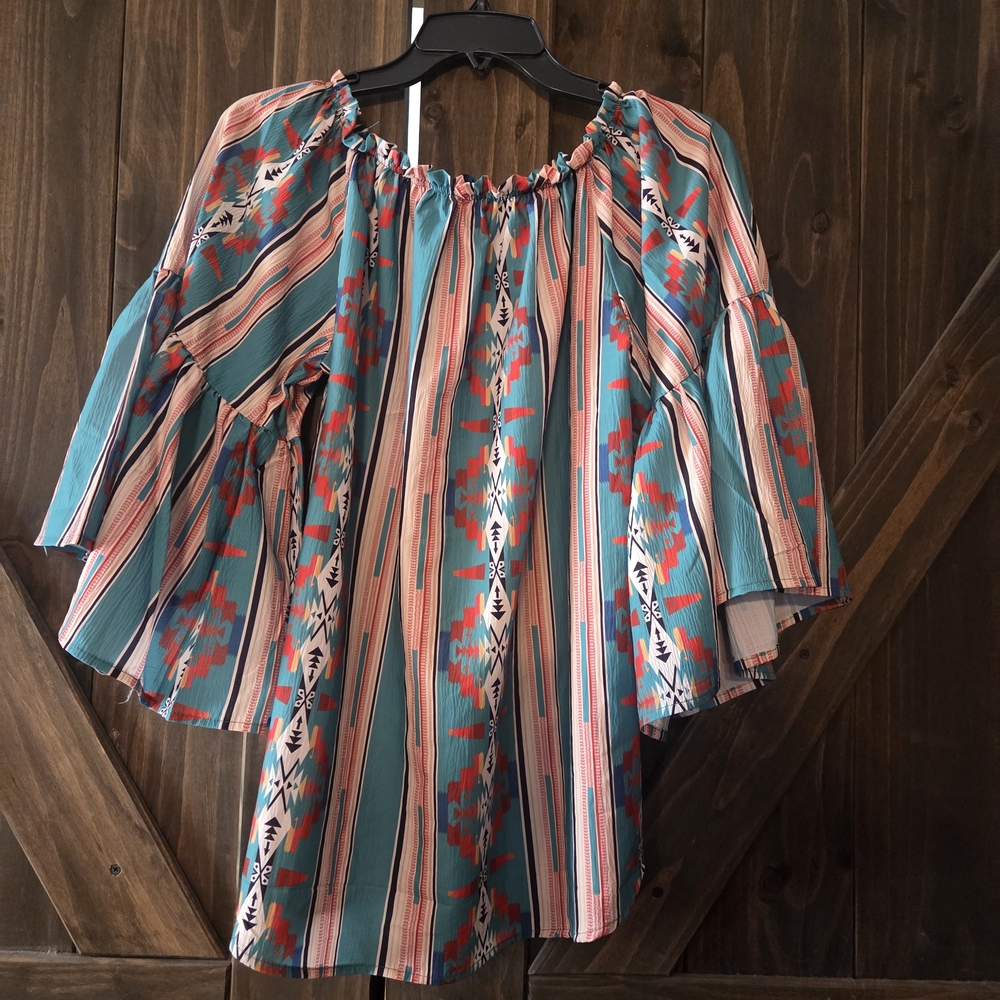 Colorful Women's Off-Shoulder Top